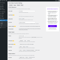 Page screenshot: Post Views &rarr; Display