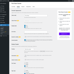 Page screenshot: Post Views &rarr; Display