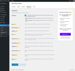 Page screenshot: Post Views &rarr; Integrations&nbsp;NEW!