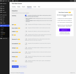 Page screenshot: Post Views &rarr; Integrations