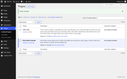 Page screenshot: Plugins &lsaquo; Test site &mdash; WordPress