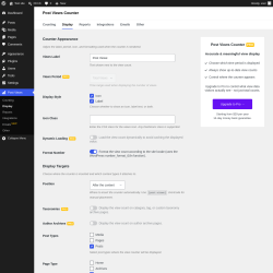 Page screenshot: Post Views &rarr; Display