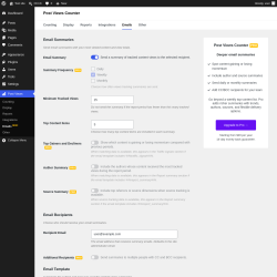 Page screenshot: Post Views &rarr; Emails&nbsp;NEW!