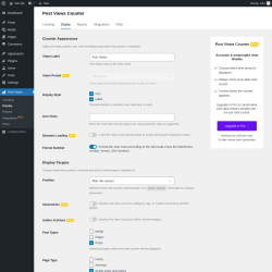 Page screenshot: Post Views &rarr; Display