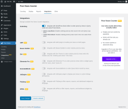 Page screenshot: Post Views &rarr; Integrations&nbsp;NEW!