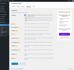 Page screenshot: Post Views &rarr; Integrations&nbsp;NEW!