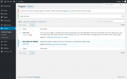 Page screenshot: Plugins &lsaquo; Test site &mdash; WordPress