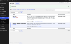 Page screenshot: Plugins &lsaquo; Test site &mdash; WordPress