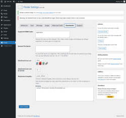 Page screenshot: Postie → Attachments