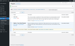 Page screenshot: Plugins &lsaquo; Test site &mdash; WordPress