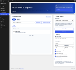 Page screenshot: Posts to PDF