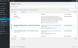 Page screenshot: Plugins ‹ Test site — WordPress