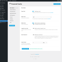 Page screenshot: Powered Cache