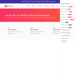 Page screenshot: Settings  &rarr; PowerPack &rarr; Upgrade