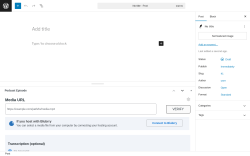 Page screenshot: Add Post ‹ Test site — WordPress