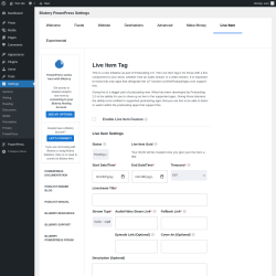 Page screenshot: PowerPress → Live Item