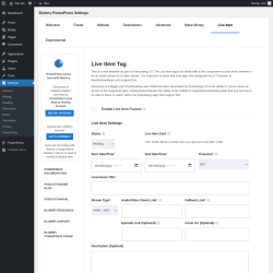 Page screenshot: PowerPress → Live Item