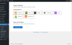 Page screenshot: PowerPress → Import Podcast