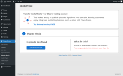 Page screenshot: PowerPress → Migrate Media