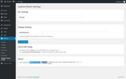 Page screenshot: Settings &rarr; Uptime Robot Setup