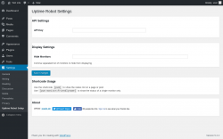 Page screenshot: Settings &rarr; Uptime Robot Setup