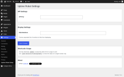 Page screenshot: Settings &rarr; Uptime Robot Setup