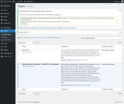 Page screenshot: Plugins ‹ Test site — WordPress