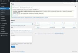 Page screenshot: Webcams → Tags