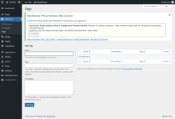 Page screenshot: Webcams &rarr; Tags