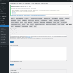 Page screenshot: PaidVideochat &rarr; Import Settings