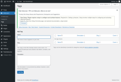Page screenshot: Webcams &rarr; Tags