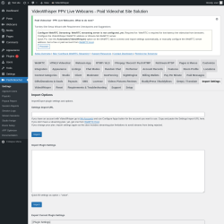 Page screenshot: PaidVideochat &rarr; Import Settings