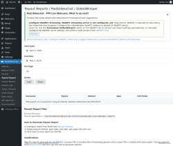 Page screenshot: PaidVideochat &rarr; Payout Report