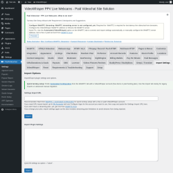 Page screenshot: PaidVideochat &rarr; Import Settings
