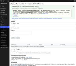Page screenshot: PaidVideochat &rarr; Payout Report