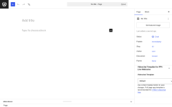Page screenshot: Add Page &lsaquo; Test site &mdash; WordPress