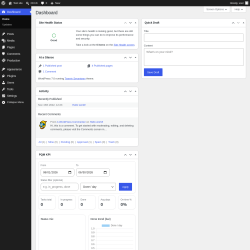 Page screenshot: Dashboard &lsaquo; Test site &mdash; WordPress