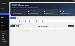 Page screenshot: Production &rarr; Calendar