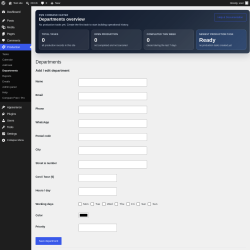 Page screenshot: Production &rarr; Departments