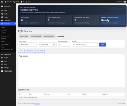 Page screenshot: Production &rarr; Reports &rarr; Loss tasks