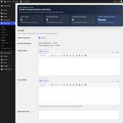 Page screenshot: Production &rarr; Emails