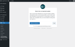 Page screenshot: Settings Admin ‹ Test site — WordPress