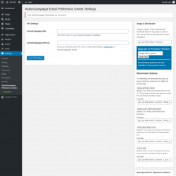 Page screenshot: Settings → ActiveCampaign Preference Center