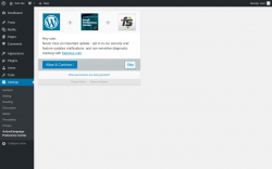 Page screenshot: Settings Admin ‹ Test site — WordPress