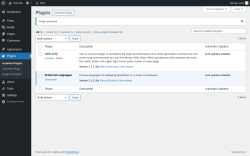 Page screenshot: Plugins &lsaquo; Test site &mdash; WordPress