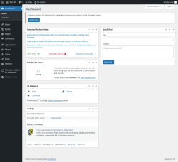 Page screenshot: Dashboard ‹ Test site — WordPress