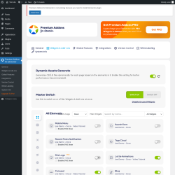 Page screenshot: Premium Addons for Elementor ‹ Test site — WordPress