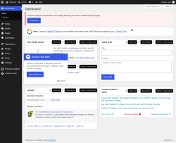 Page screenshot: Dashboard &lsaquo; Test site &mdash; WordPress