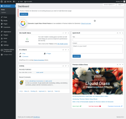 Page screenshot: Dashboard ‹ Test site — WordPress