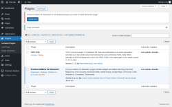 Page screenshot: Plugins ‹ Test site — WordPress